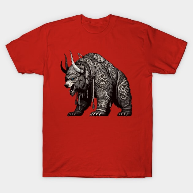 Norse Mythology Viking Warrior Bear Berserker T-Shirt by TomFrontierArt